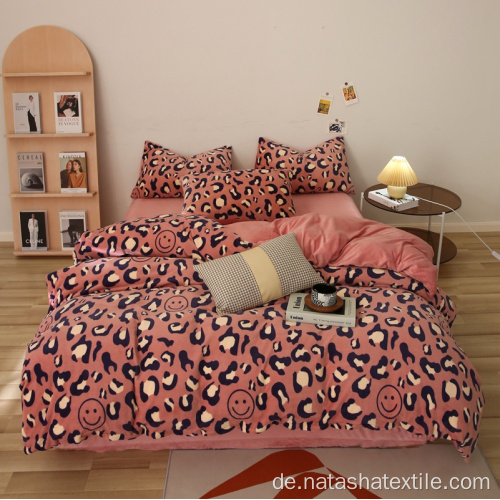 Mode rosa Leopardenhaus warme weiche Bettsets